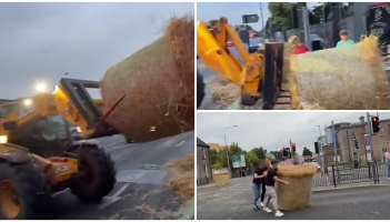 Bizarre scenes as hay stacks dropped outside Kilkenny pub