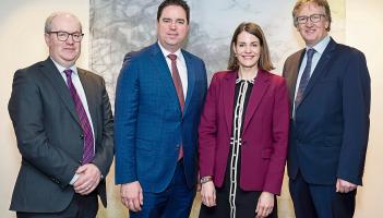 Seán Molloy, CEO Tirlán, Martin Heydon TD, Minister for Agriculture, Food and the Marine, Lisa Koep, Chief ESG Officer Tirlán and John Murphy, Chairperson Tirlán
