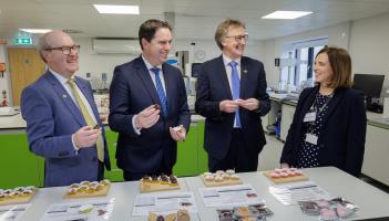 Seán Molloy, Chief Executive Officer; Minister for Agriculture, Food and the Marine, Martin Heydon TD; John Murphy, Chairperson and Michelle Collins, Director of Research & Development.  Photo: Dylan 