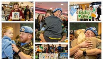 PICTURES: Emotional scenes at Dublin Airport as nearly 200 Irish Peacekeepers return home