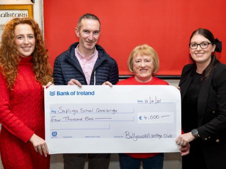 Pictures: Ballyouskill Vintage Club present cheques following annual tractor run