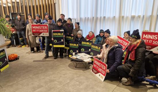IFA protest inside Bord Bia HQ