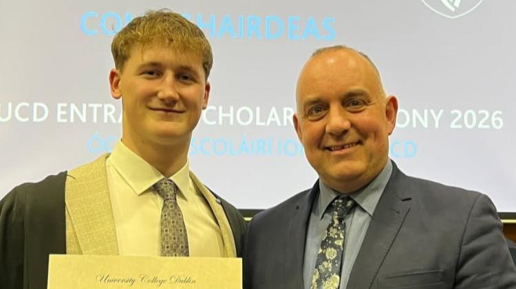 Top marks for former St Kieran's College student as begins UCD adventure