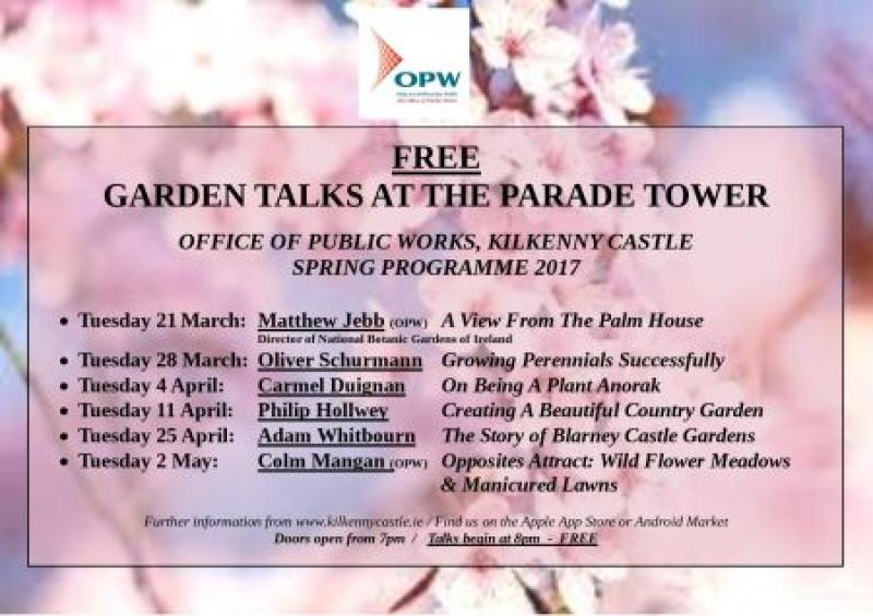 FREE Gardening Talks at The Parade Tower Kilkenny Castle