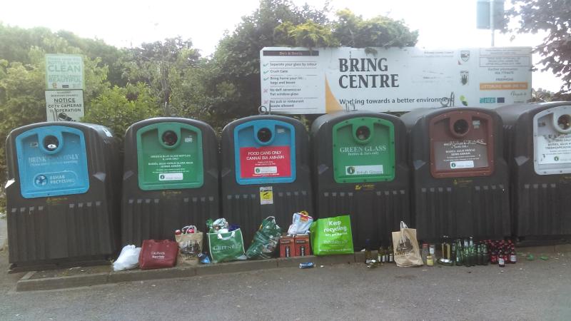Rubbish mounts at Kilkenny city  bottle bank
