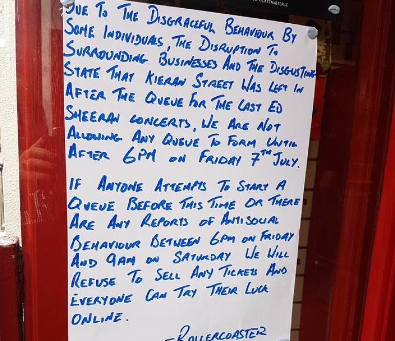 Kilkenny's Rollercoaster lays down the law ahead of Ed Sheeran tickets going on sale