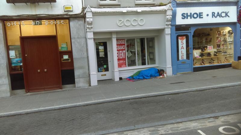 Sleeping rough in Kilkenny city some time ago