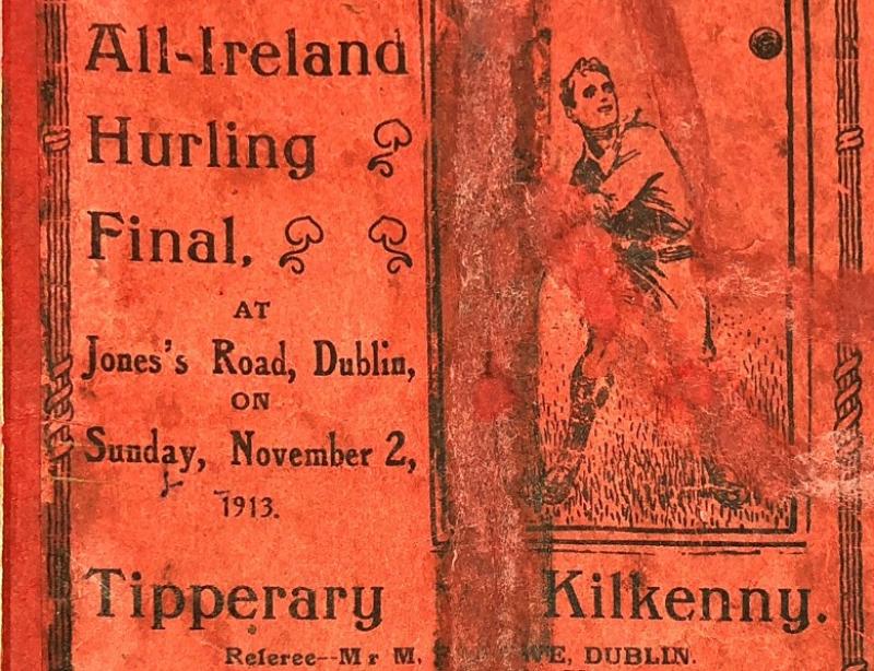 The "Drug" Walsh led Kilkenny senior hurlers to All Ireland victory in 1913 - Here is the front cover of the programme