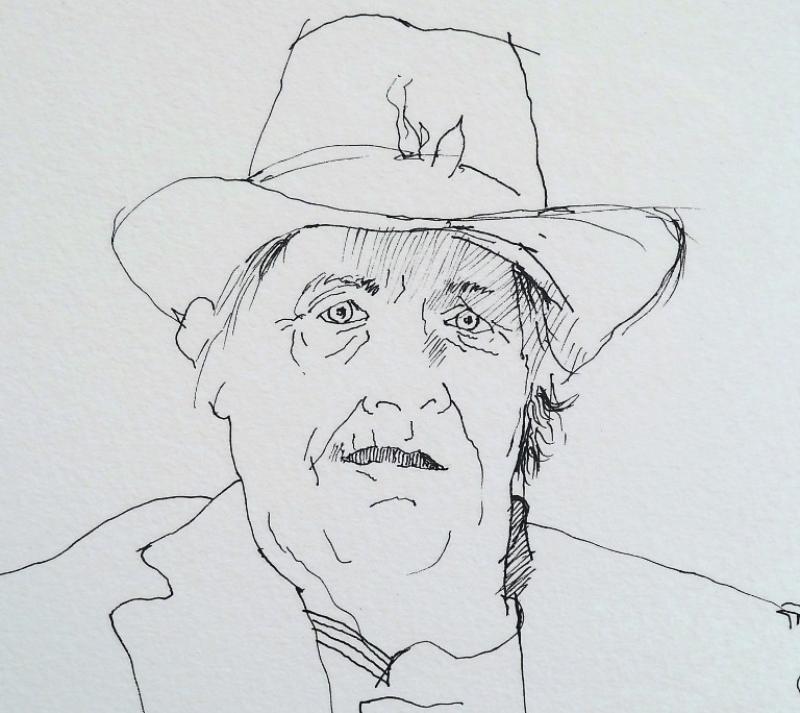 A haunting portrait of Kilkenny man, johnny Purcell by Kilkenny artist