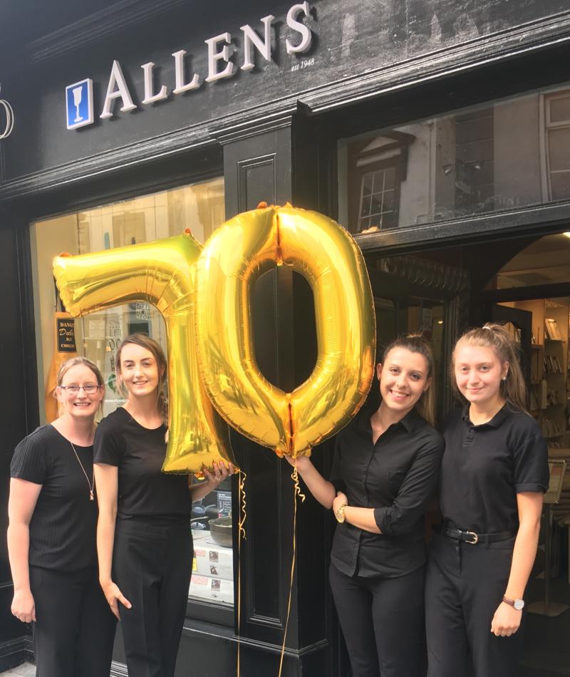 Pictured launching Allen's 70th Celebrations are some of the Allens team, from left to right -  Elaine Lanigan, Leah Grace, Ivana Brkic and Olivia Butler Davis