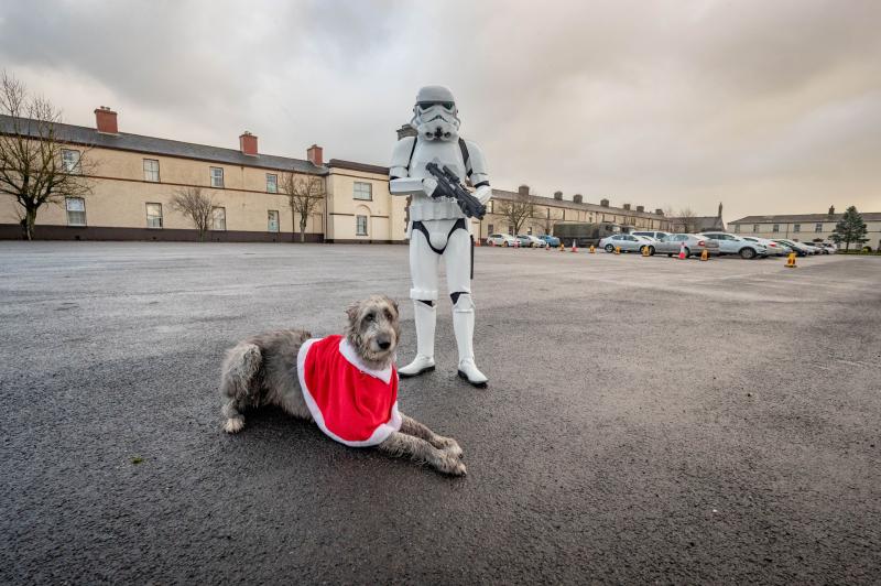The 501st Legion Ireland Garrison, Star Wars characters, and Spiderman attended  the Christmas family day at James Stephens Army Barracks 