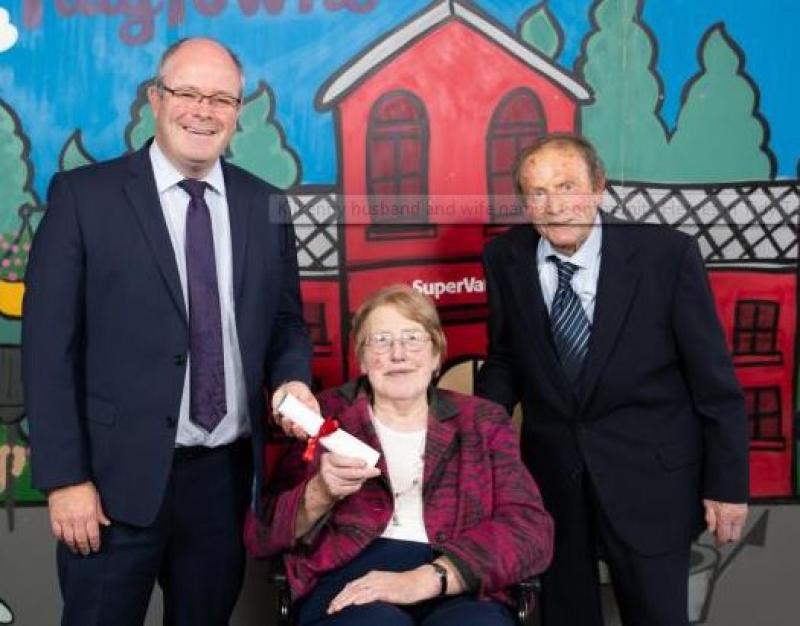 The late Mary Egan with her husband Paddy of Tullahought Tidy Towns receiving their Community Heroes Award