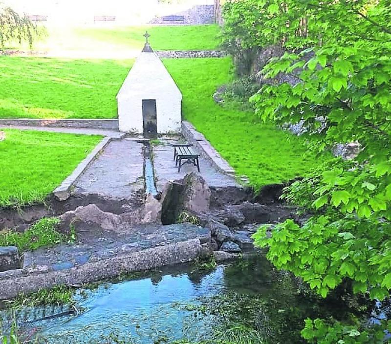 The boundary wall at St Canice’s Well in the River Breagagh in Kilkenny city