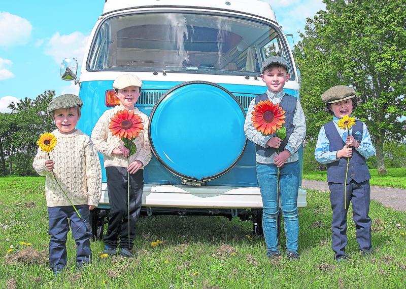 From left: James Power, Bobby Walsh, Ian Hennessy and Tommy Walsh. VW camper courtesy of Krazy Kombis, Kilmoganny, and flowers by The Rosebowl, Carrick-on-Suir PHOTO: Pete Smith