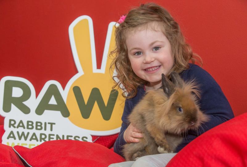 Bea Tobin with her rabbit