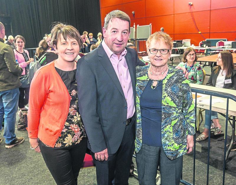 Cllr Pat Fitzpatrick with his sister, Ann Marie and mother, Lil  at the Kilkenny count