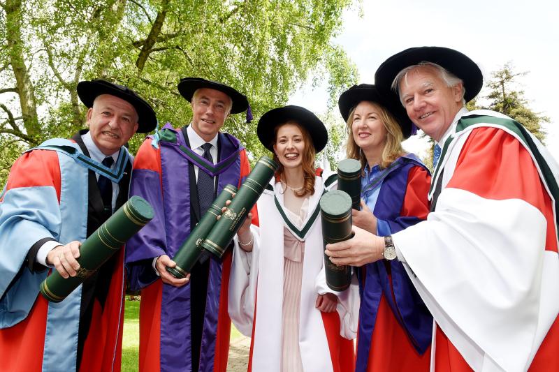 Kilkenny and Glanbia's Siobhan Talbot, second from right after receiving her doctor in laws from UCC