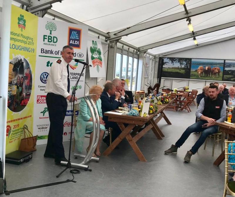 Supt Aidan Brennan discussing the traffic plan for this year's National Ploughing Championships to be held over the Kilkenny border at Fenagh, Co Carlow