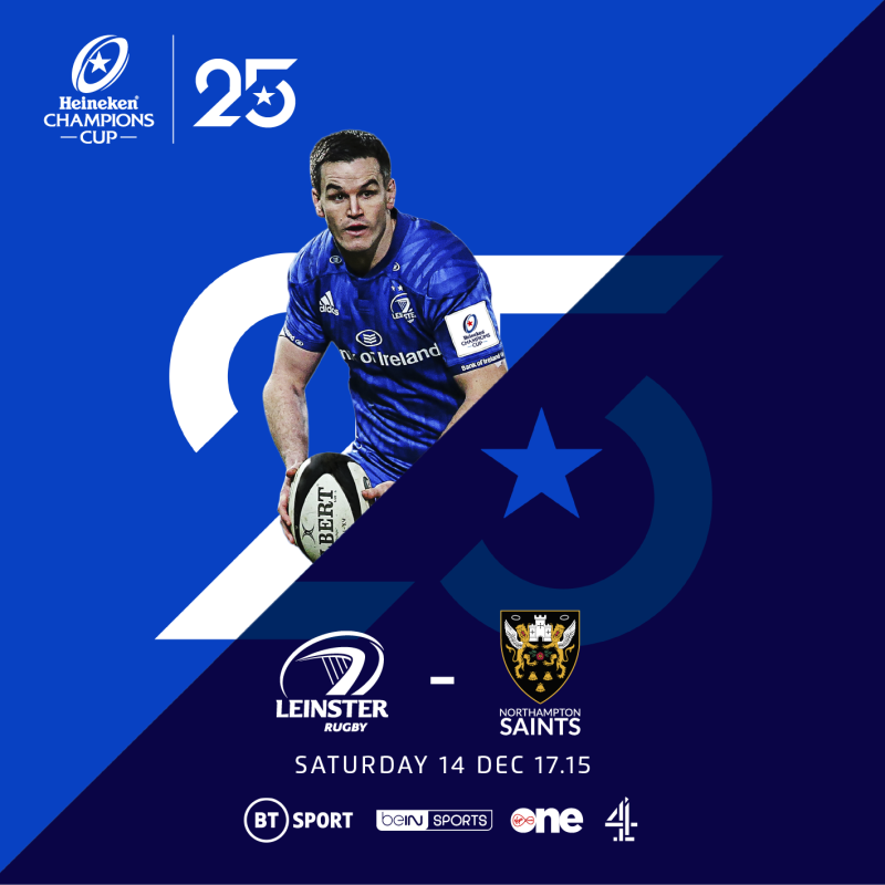 COMPETITION! Win tickets to the Heineken Champions Cup clash between Leinster Rugby and Northampton Saints 