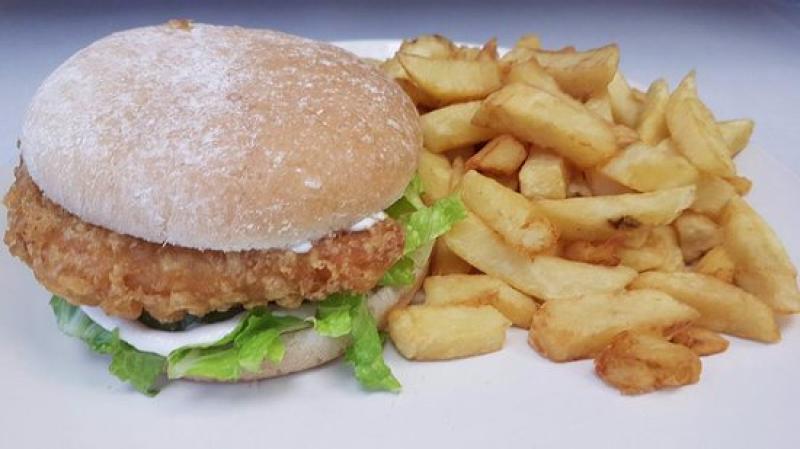 Burger and chips