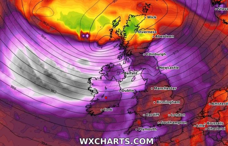 WEATHER WARNING: Met Eireann warns of violent storm force winds of coast of Ireland as Storm Jorge approaches