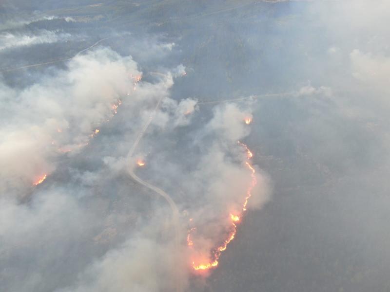 Forest fire warning in place