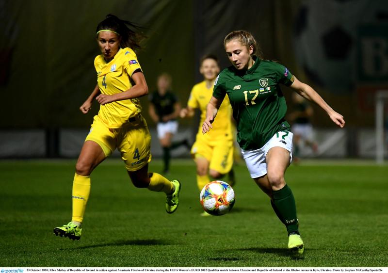 16 year old Ellen Molloy debuts as Republic of Ireland fall to Ukraine in European Championship Qualifier