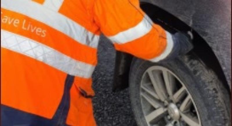 Over 50km from home and driving with dangerously bald tyres 