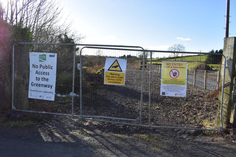  Car drove through three fields  and fence to access greenway in Kilkenny