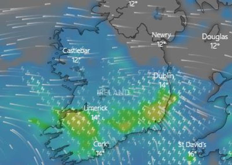 Thunderstorms in Ireland set to continue through the night and into tomorrow as Met Eireann issues new warning