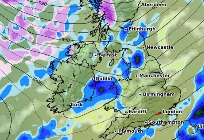 What is the latest Met Eireann weather forecast for Christmas Day?