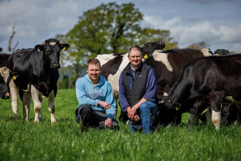 Denis Daly with his son Sean, farm in Timahoe, Co Laois