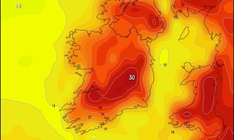 Kilkenny could hit 30C on Friday