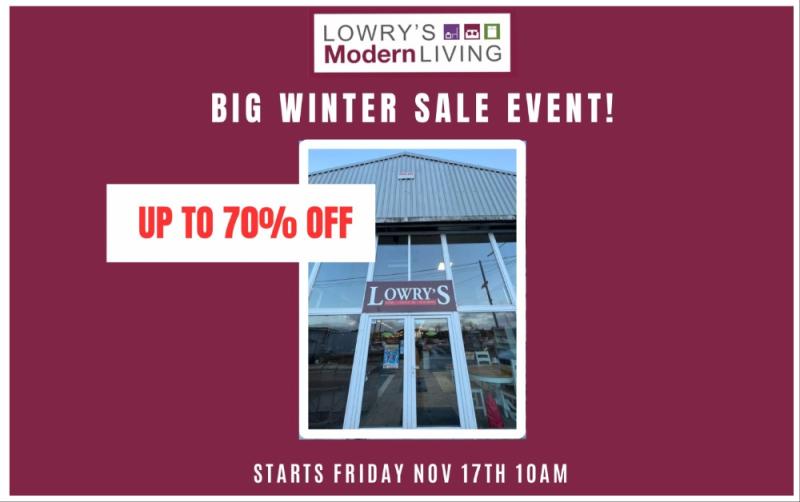 Alert: HUGE winter sale at Lowry's Carpet & Furniture in Kilkenny