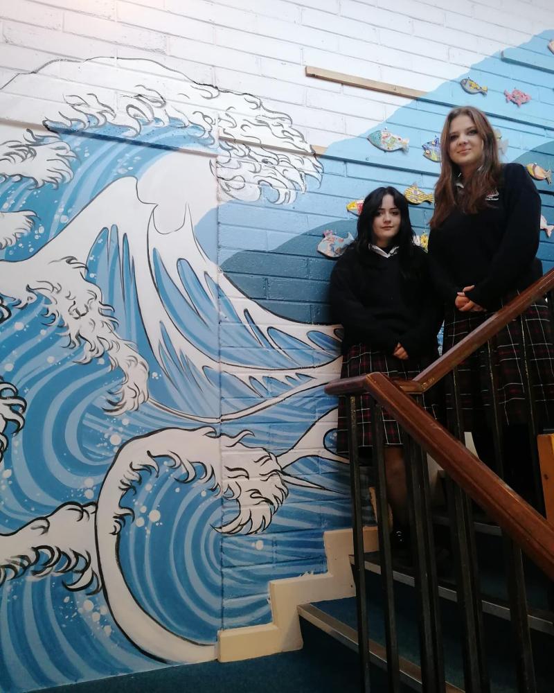 Kilkenny students paint beautiful wall mural in their school