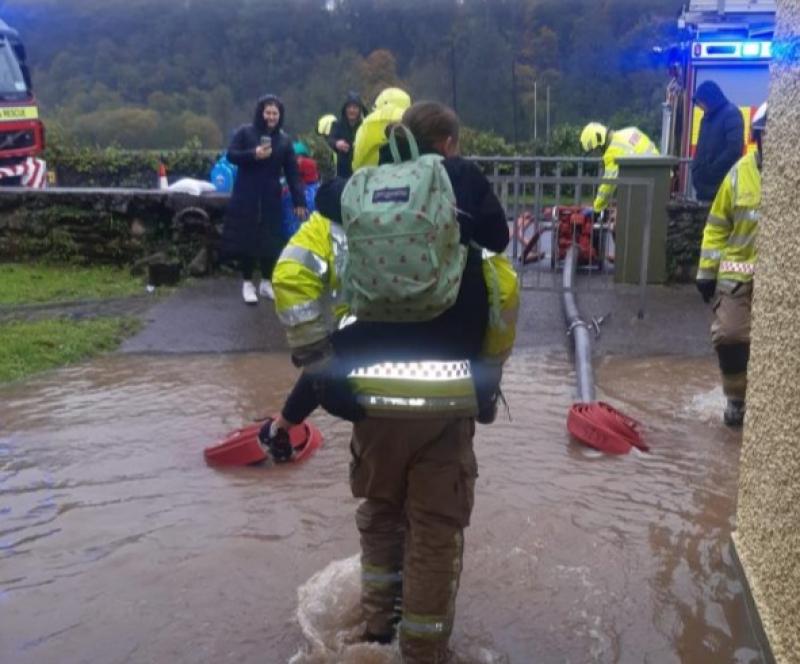 Inistioge flooding at school