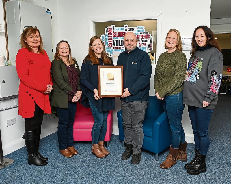 Helen Rothwell, Secretary of board, Paula Harte, volunteering development officer, Salena Grace, Manager, Paul Collins, outcomes and impacts manager, Nina Arwitz, CEO Volunteer Ireland and Inese Pikur