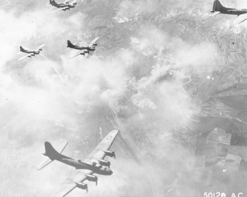 A B-17 bomber crash landed in Johnstown in 1944