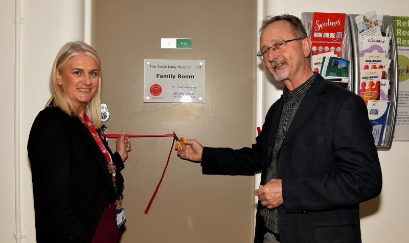 Conor MacLiam, Chairperson Susie Long Hospice Fund and Niamh Lacey, General Manager St Lukes Hospital