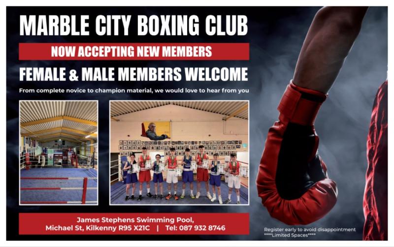 ALERT: Kilkenny's Marble City Boxing Club is now accepting new FEMALE & MALE members