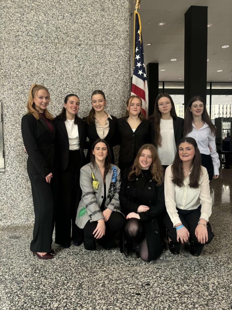 Loreto Secondary School Kilkenny Team at the Empire Mock Trial in Chicago