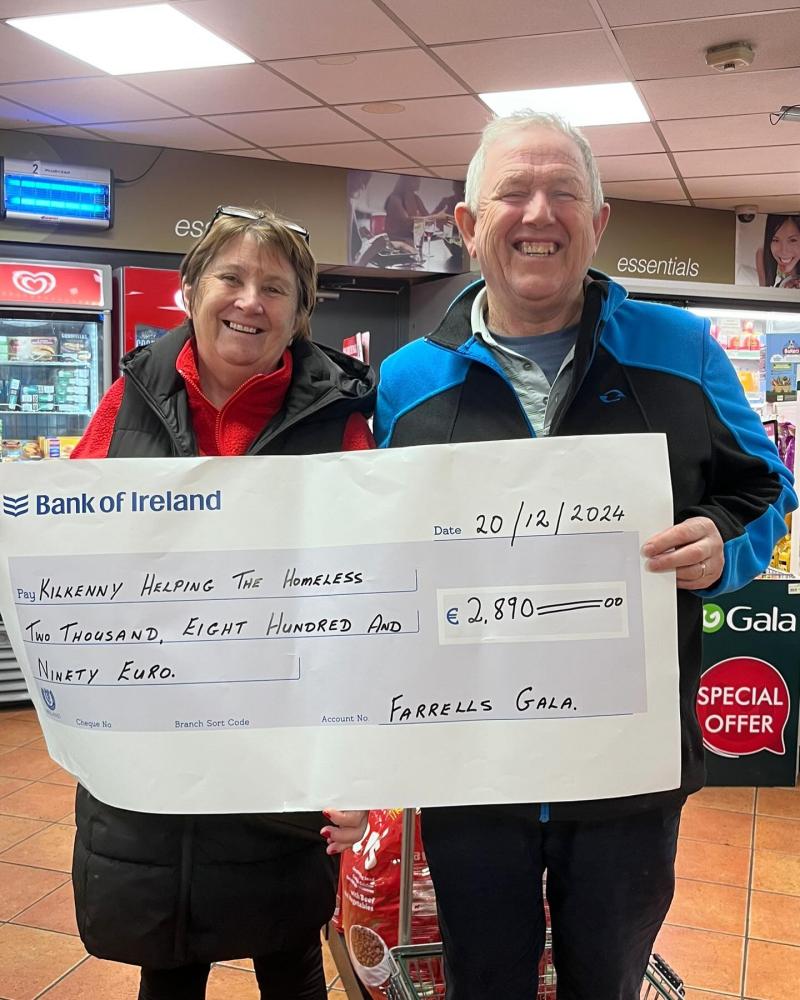 Kilkenny shop raise eyewatering amount of money for local homeless services