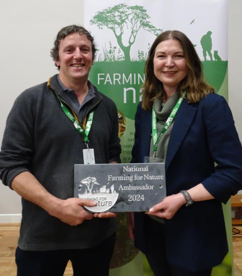 Bryan and Gail accepting their Farming for Nature Ambassador Award