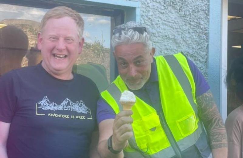 Television star stops at Kilkenny shop to try their award-winning 99s!