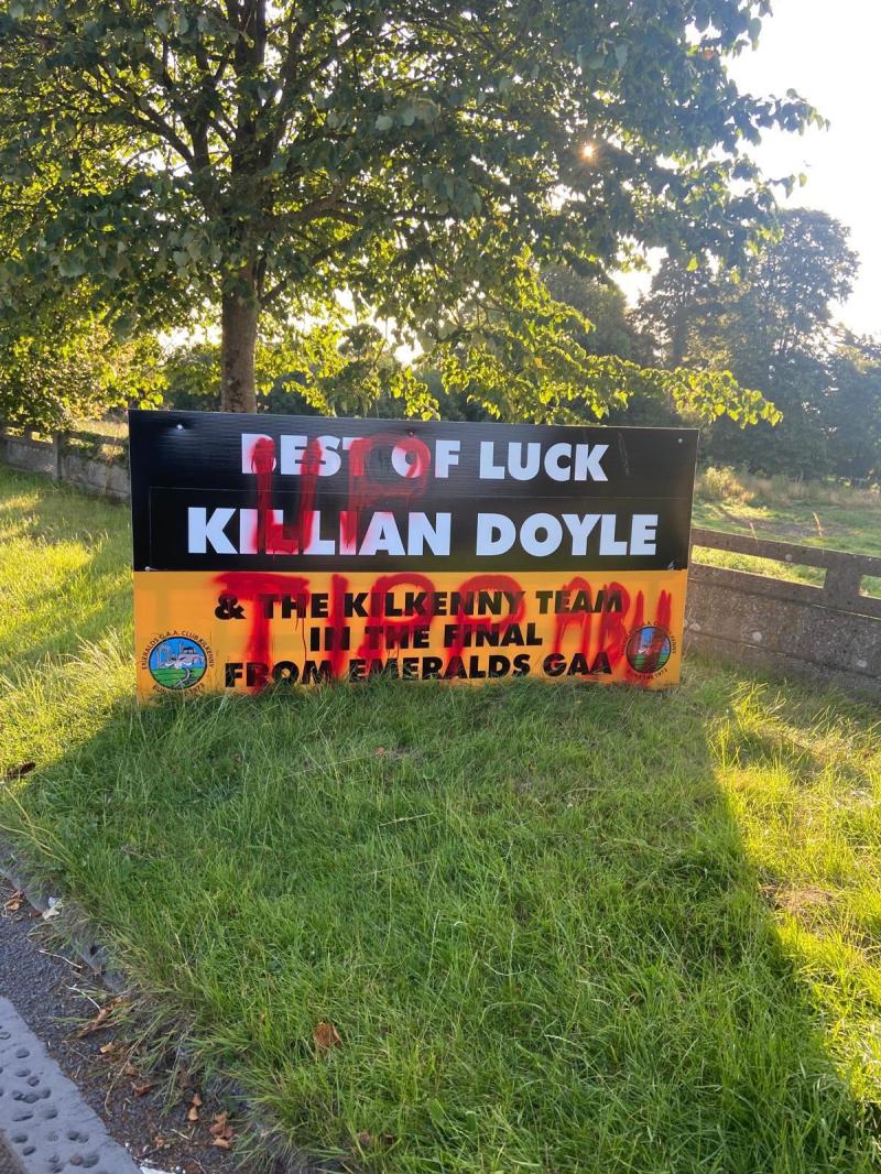Tipperary supporters vandalise Kilkenny sign ahead of semi-final showdown 