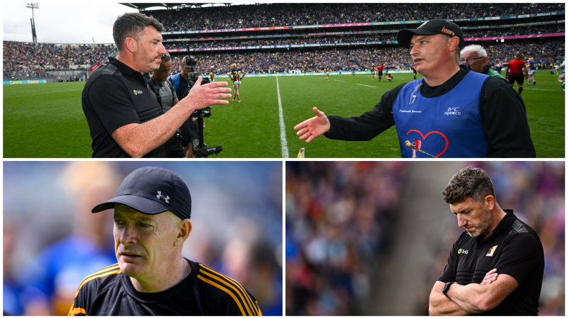 REACTION: Derek Lyng, Liam Cahill, Tommy Shefflin and Denis Kelly