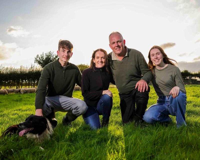 William, Avril, Richard, and Ella Hogg, and sheep dog, Dusky.