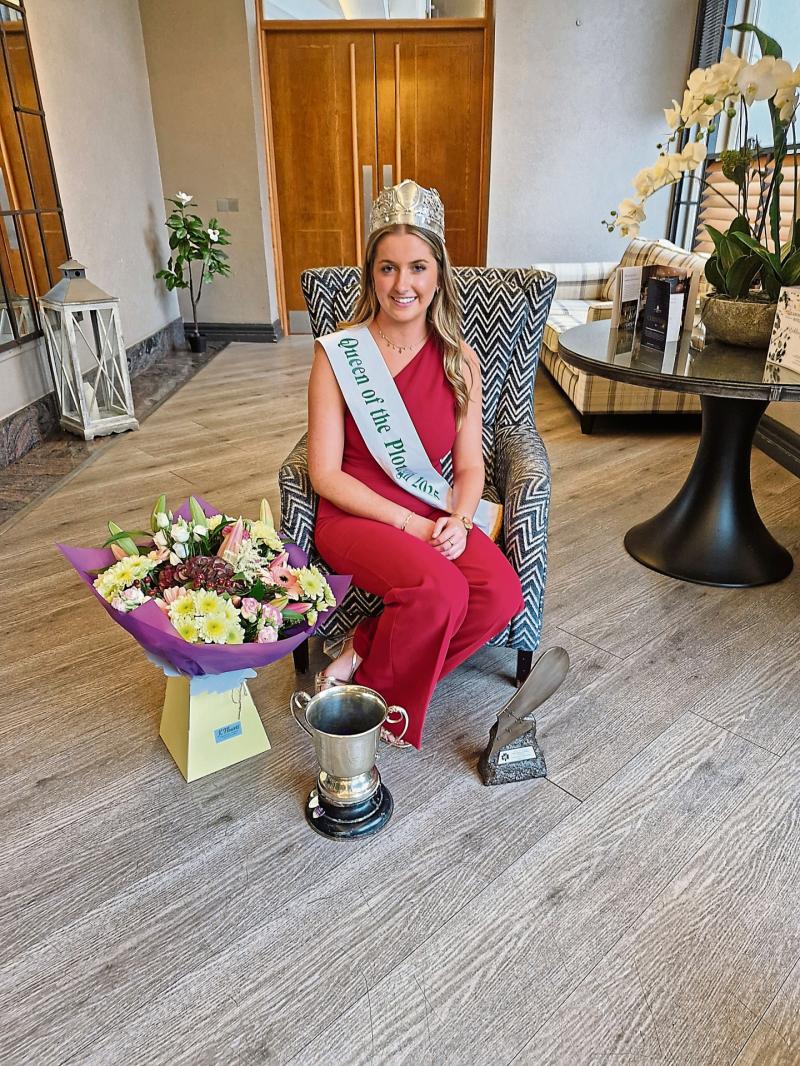 Ellen  Nyhan, Queen of the Plough 2025.  Ellen is daughter of Rose Tynan, Gaulstown, Tullaroan