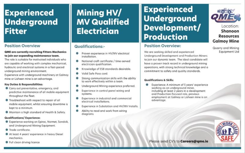 JOB ALERT: QME in Kilkenny is now recruiting for several positions