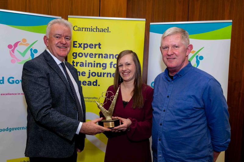 Diarmuid O Corrbui CEO of Carmichael,  Salena Grace Centre Manager of Kilkenny Volunteer Centre, Alan Curtis Chairperson of Kilkenny Volunteer Centre 